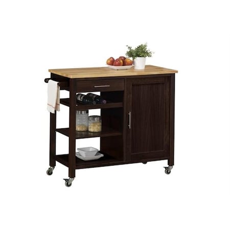 4D Concepts 4D Concepts 53653 Calgary Cart with Wood top - Wenge and Natural 53653